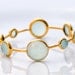 18K  Gold Plated Faceted Aqua Blue Chalcedony Bracelet - Mothers Day Sale