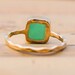 Green Chrysoprase Ring - Gemstone Ring - Gold Ring - Bezel Ring - Stackable Ring - Mother's Day Gift
