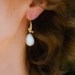 Bezel set Whit Freshwater drop Pearls and 16K Gold Plated Bird Earrings - Mother's Day Gift