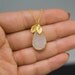 White Agate Druzy Necklace - Druzzy Personalized Necklace -  Drusy Personalized Jewelry - Custom Stamp Initials