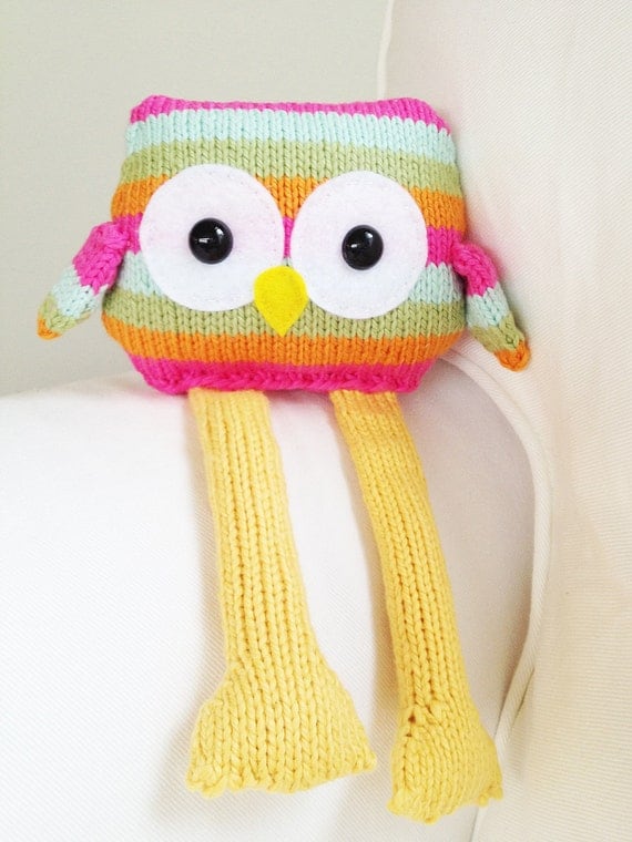 Owl Knitting Pattern - Toy Owl Softie Pattern - PDF