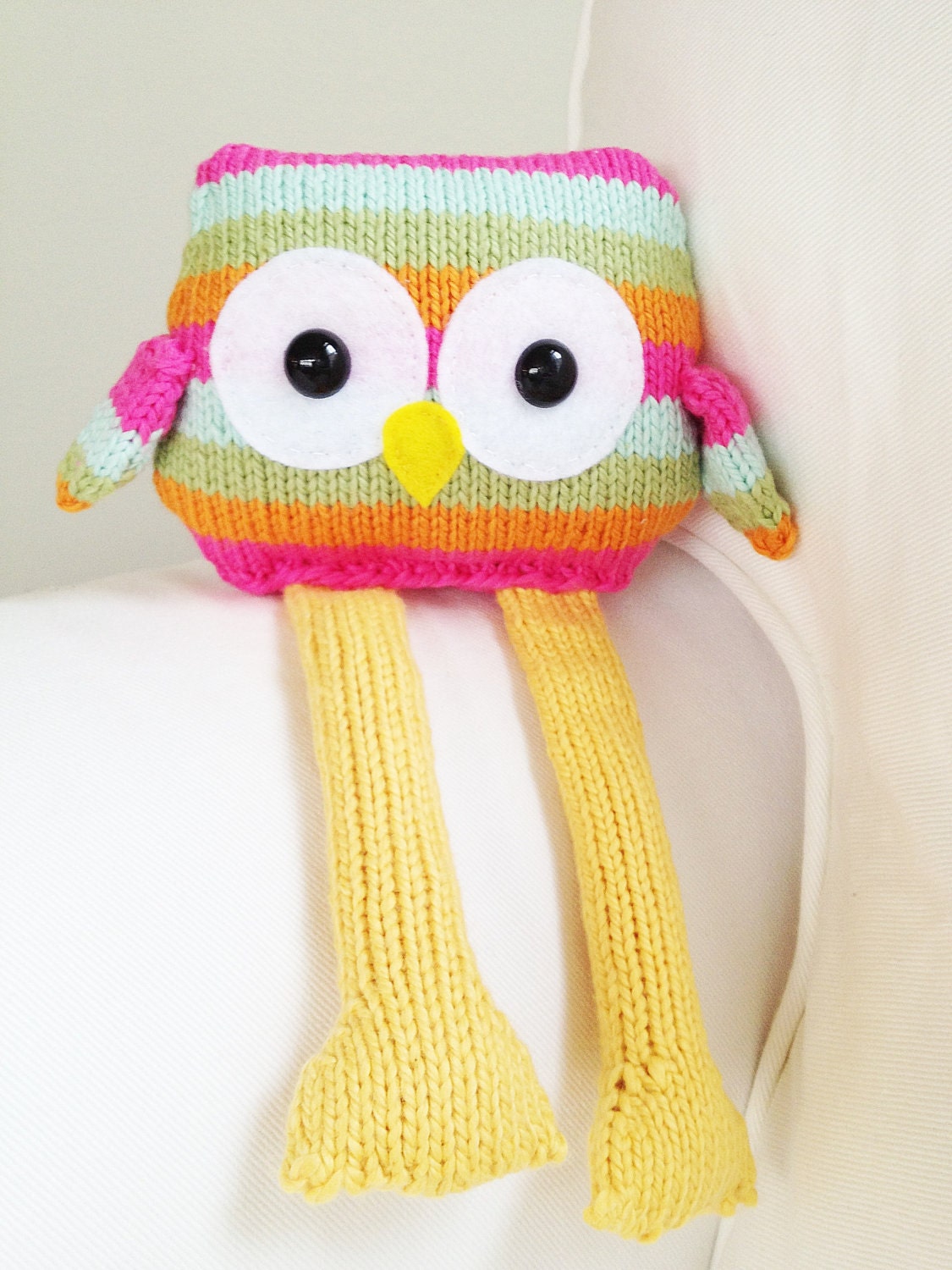 Owl Knitting Pattern - Toy Owl Softie Pattern - PDF