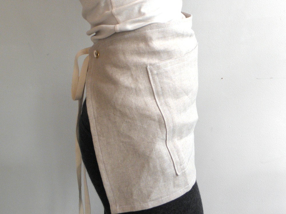 CAFE APRON - linen natural