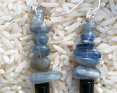 Kyanite Labradorite & Black Tourmaline Dangle Drop Sterling Silver Earring