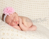 Baby Headband- Newborn Headband-  Pink Flower Headband- Baby Girl Headband