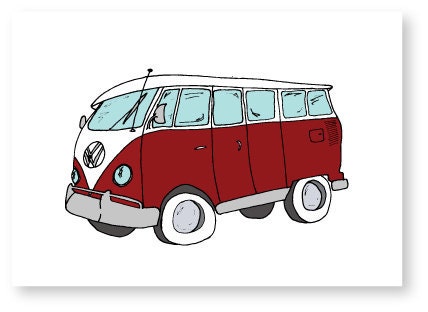 VW Bus -  Eco Friendly Greeting Card