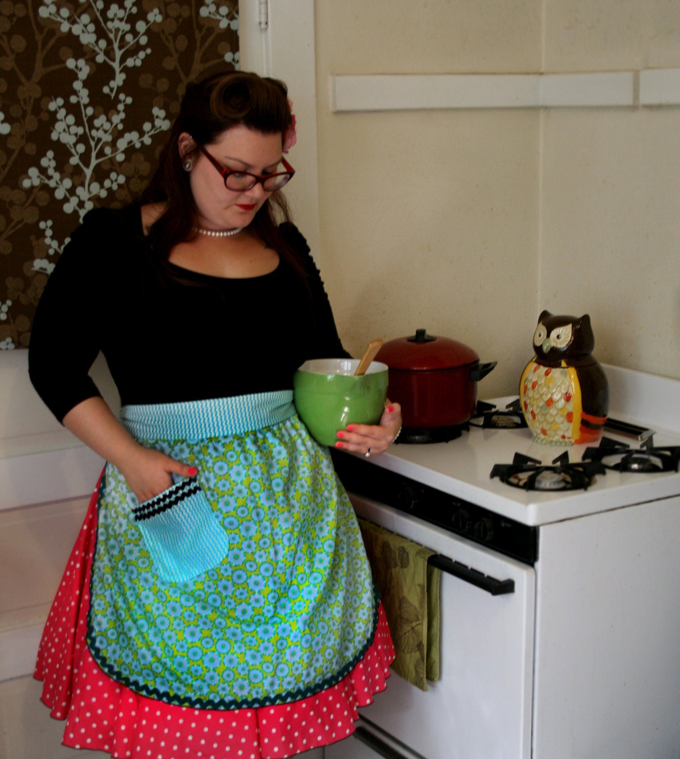 retro jenny half apron