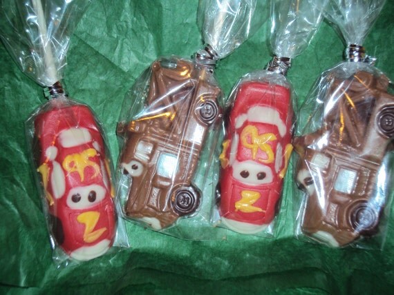 12 Disney Cars Lightning McQueen and Tow Mater Chocolate Lollipop Favor Il_570xn