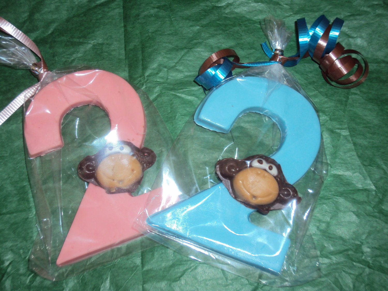 12 Mod Monkey with Number or Letter Chocolate Favor Il_570xn