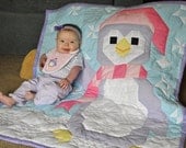 Penguin Baby Quilt Pattern in Multiple sizes PDF