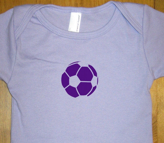 Soccer Shirt - Infant / Baby Lap Tee - in Green or Lavender - Sizes 6-12 month, 12-18 month, and 18-24 month - Gift Friendly