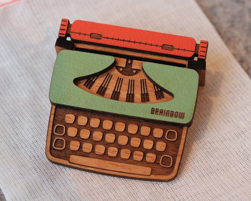 Typewriter Brooch