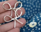 bow earrings bow studs handmade sterling silver bows jewelry