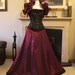 Victorian Steampunk ball gown or wedding dress. Gown, steel boned corset, matching hat. OOAK