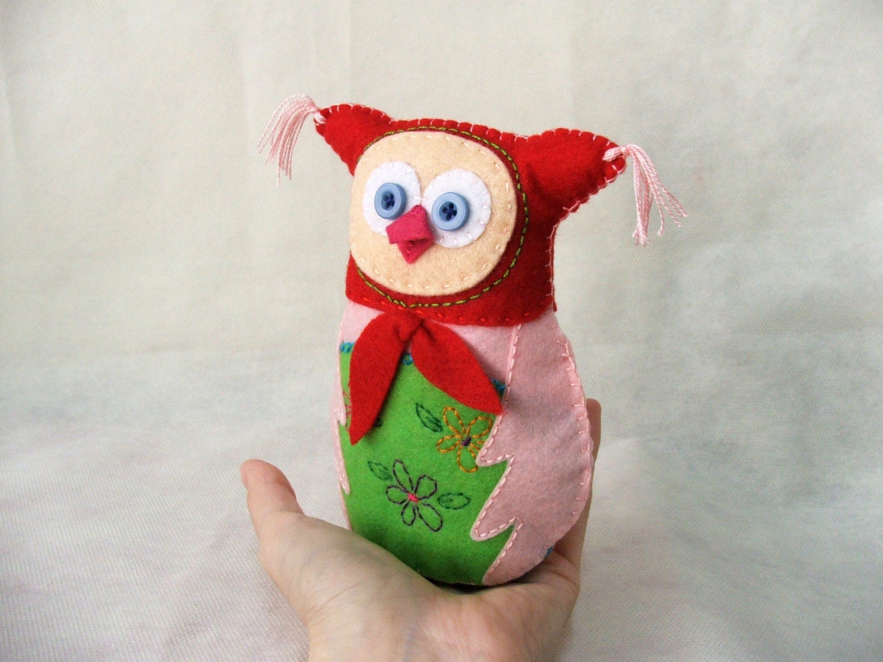 Matryoshka/Babushka felt owl - Owlyoshka MADE TO ORDER