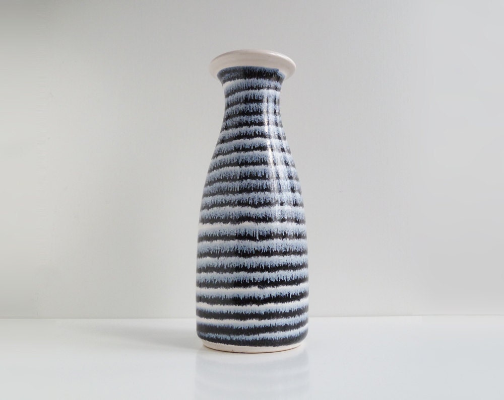 Black and White West German Vase - Scheurich 1970s