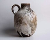 Vintage Beige / Brown Fat Lava Jug   - Ruscha 60s