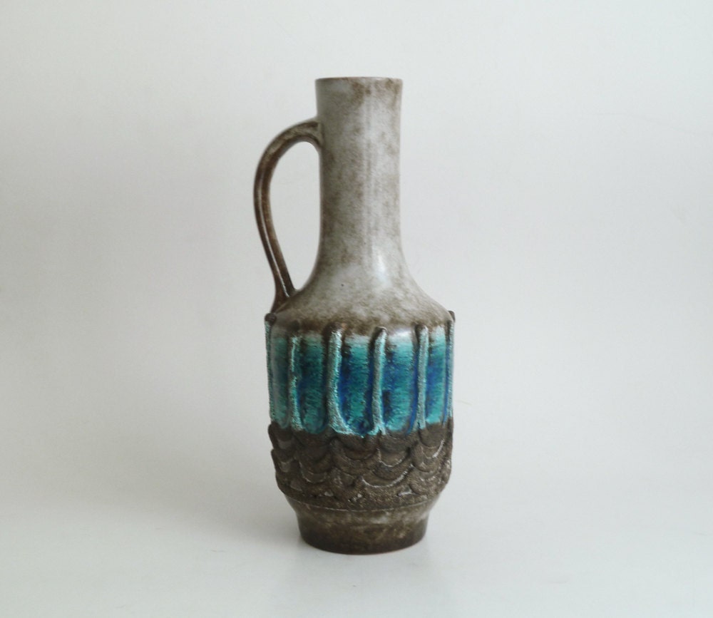 Blue Grey East German Vase - Strehla