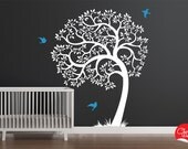 Nursery tree decal, removable wall sticker tree decal  SKU1506a