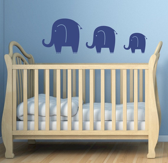 Elephant Decals. Family of 3 elephants Wall Decals
