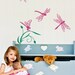 Dragonflies wall decal, kids decals room decor, nursery decal, flowers and nature decor for a playroom  FREE US and Canada Shipping