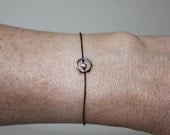 Circle With Tiny Silver Ball Wish Bracelet - Tiny Silver Circle - Bright Silver Finish