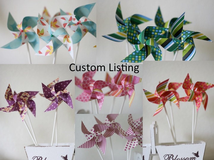 Bouquet Escort Cards Wedding/Birthday decor/favors 50 mini Pinwheels (Custom orders welcomed) Il_170x135