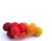 Made to order - A scarlet and spice berry cluster wool felt pin - Silk Garden brooch, red, orange, burgundy, mustard and cinnamon