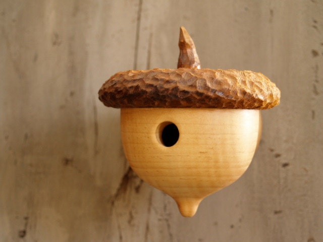 Woodland Acorn Birdhouse - Rustic Little Birdhouse - Bird Lover Gift