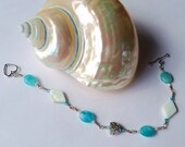 BRACELET - Azure Allure - Mother of Pearl Shell & Hemimorphite