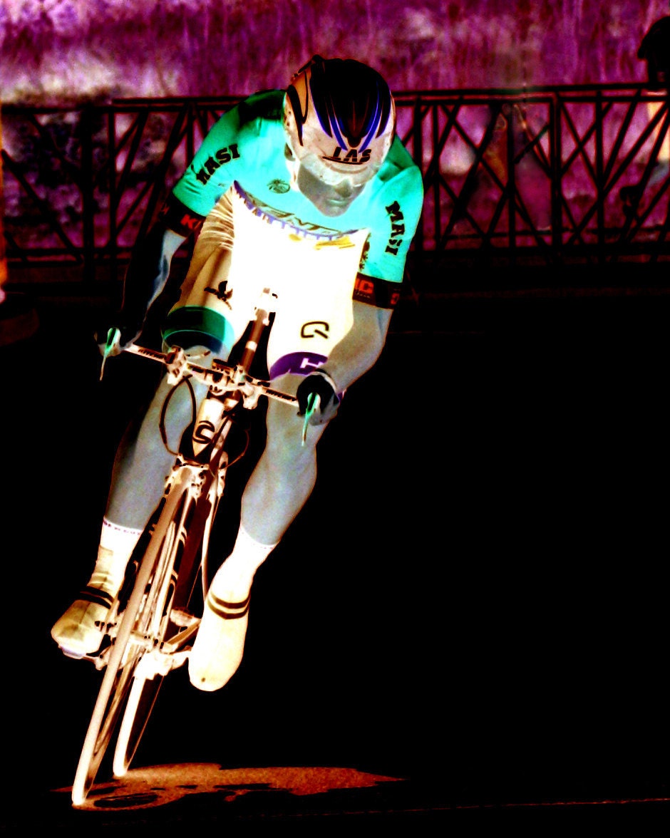 Negative  Neon U.S Cycling  8x10 Abstract Photography Print