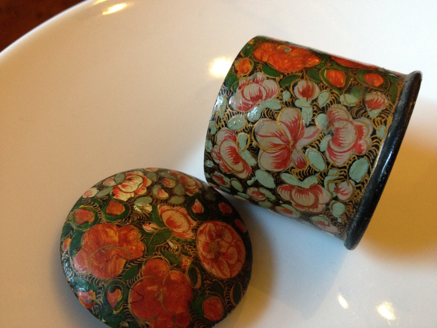 SALE - Antique Hand-painted  Trinket Box