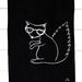 Squirrel Dishcloth - Mitchell the squirrel black linen tea towel - Handpainted dishcloth - Perfect gift housewarming