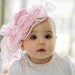 baby girl hat,  pink and other colors, frilly and soft, - wedding flower girl, baby shower gift, tea parties, photo prop