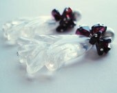 January Birthstone Garnet Quartz Sterling Silver Earrings Winter Weddings Brides Bridesmaids Graduation Prom  Flower Black Tie Maid of Honor
