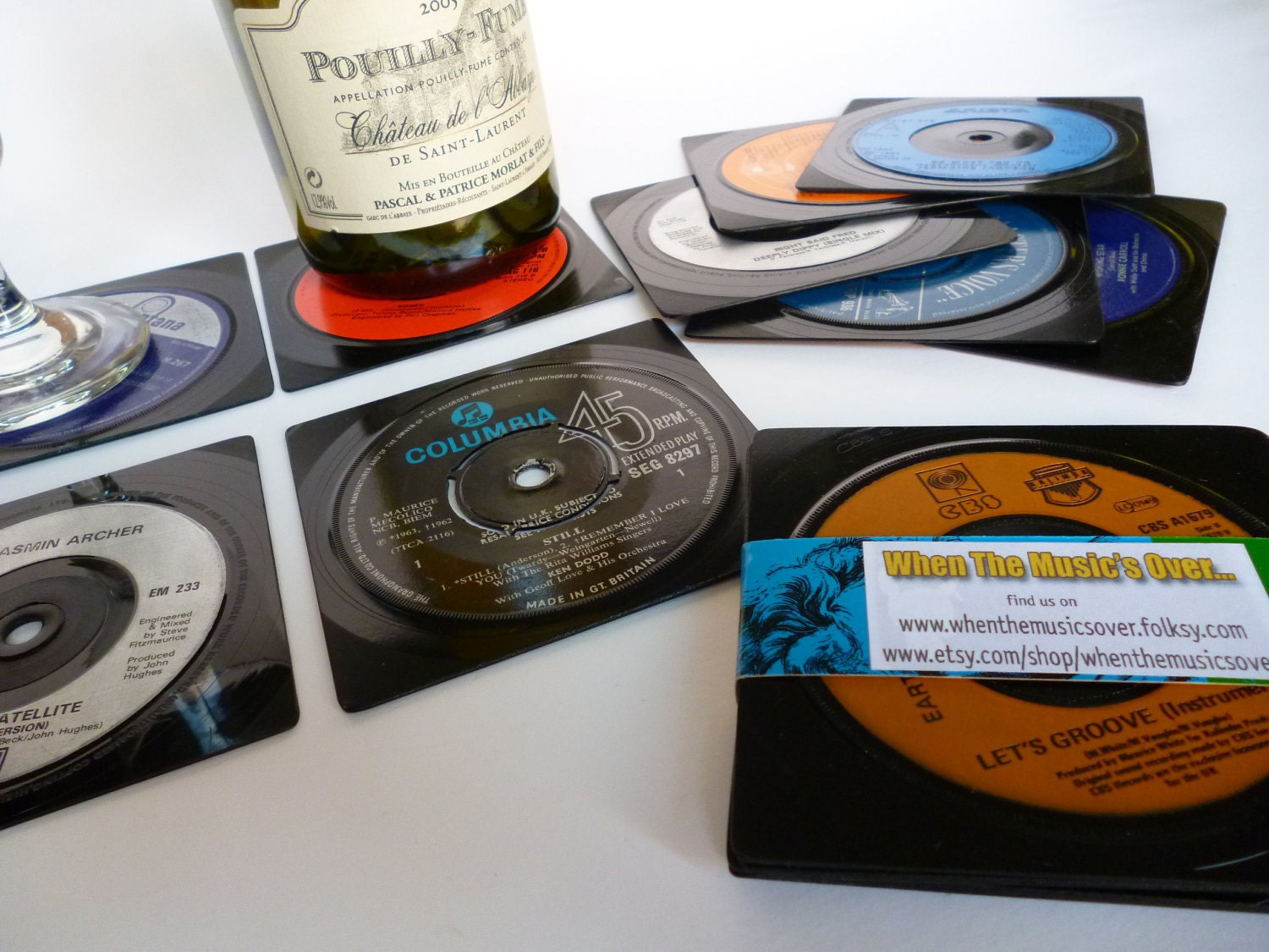 RECORD Coasters Handmade From Vintage Vinyl Recycled Records 60's 70's 80's
