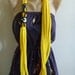 Scarf Necklace- Yellow & African Wax Print Scarflace