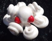 CLEARANCE: White Octopus  OOAK Octopus Pendant and Hairclip