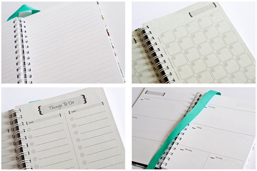 All Year Round Timeless Journal (Self filled dates, months & years, fabric wrapped) - Red Japanese Flying Phoenix