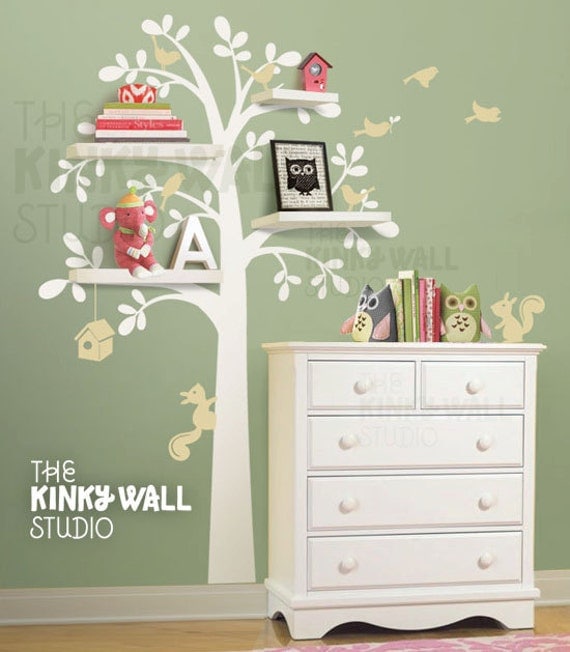 Wall Decal wall sticker - Shelf Tree Wall Decal  KK125