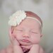 Baby Headband, Ivory Flower Headband, Newborn Heaband, Ivory Headband, Vintage Inspired Headband, Pearl Headband, Baby Flower Headband