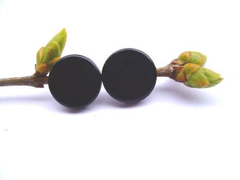Black Stud Earrings- Darkness Stud Earrings- Black Ear Studs- Small Earrings Studs Posts- Halloween inspirations- Gift For Her. For him