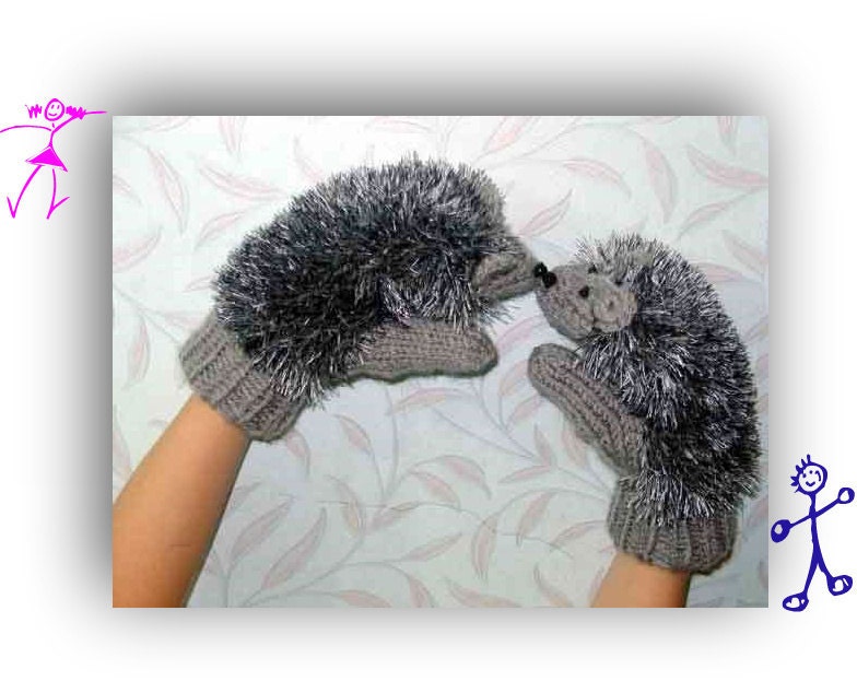 Eco-Friendly,Fall -Children Holiday -Cute hedgehog gloves for children-For the Kids-Children's Clothing Sizes
