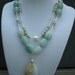 Gabrielle Three-in-one necklace, amazonite teardrop, white freshwater pearls, sterling silver