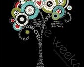 Scripture Art, Jeremiah 29:11 HOPE Bible verse tree, Christian art print (size- 5x7)