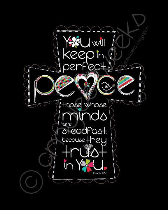 Scripture Art, Keep In Perfect Peace, Christian art print (size- 8x10)