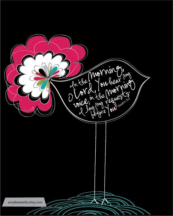 Scripture Art, In the Morning,  - Christian art (5x7)