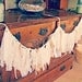 Burlap and Lace Garland, 5 feet, ivory, white, cream and tan.