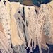 Burlap and Lace Garland, 5 feet, ivory, white, cream and tan.