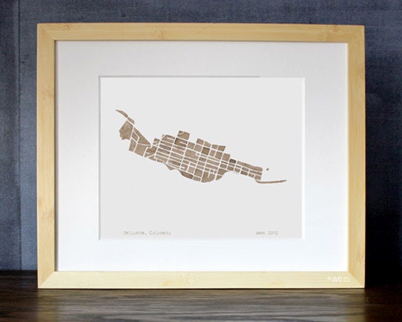 Telluride Colorado Watercolor Map Print 8x10